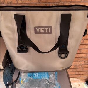 YETI Beige Duffel Bag with Black Straps